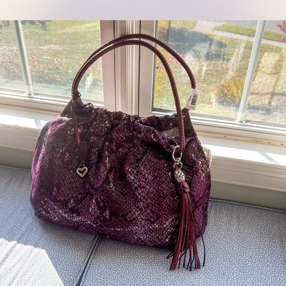 Elegant Purple Snake Print Women's Bag